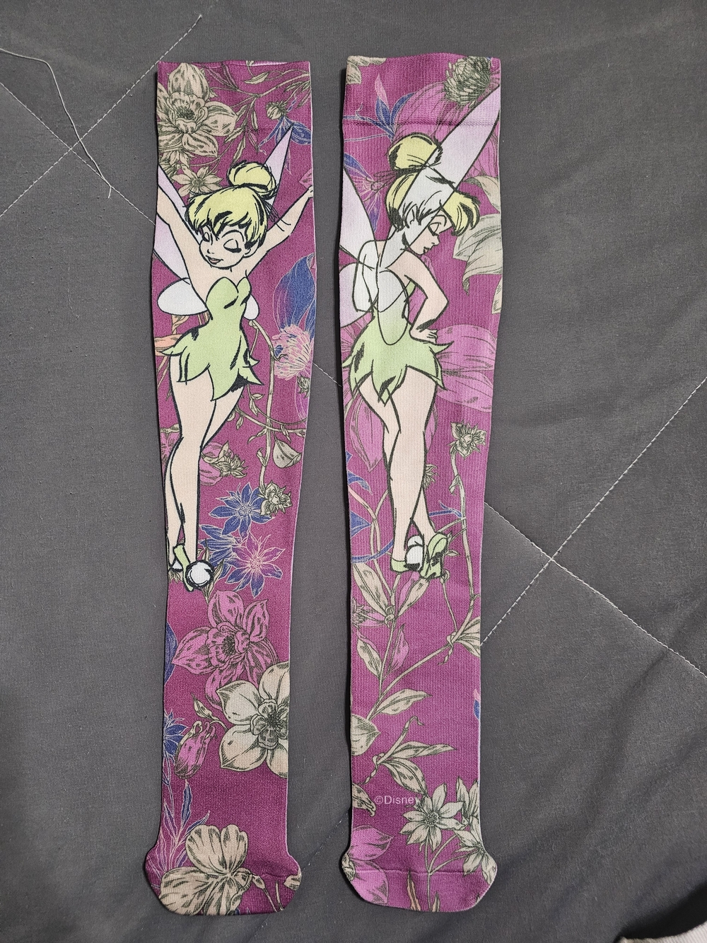 Disney Tinker Bell Knee-High Compression Socks in Magenta and Lime
